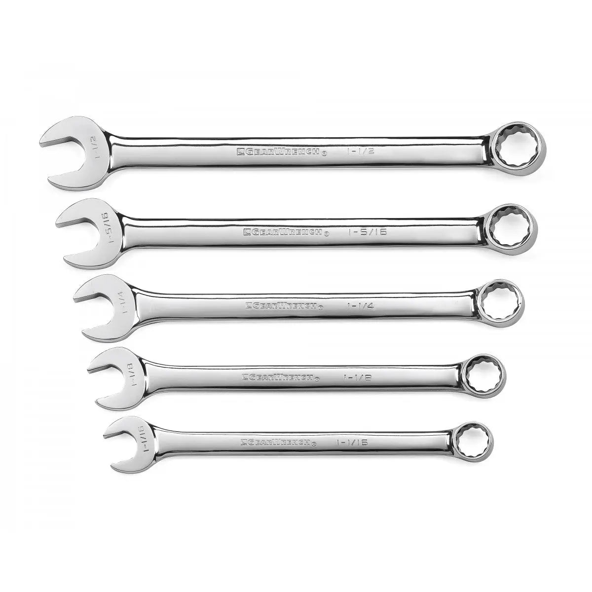 GEARWRENCH 5 Pc. 12 Point SAE Long Pattern Combination Wrench Set with Roll 81921 Wrench Set GEARWRENCH