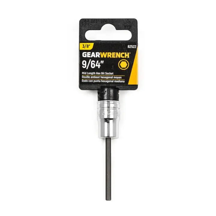 GEARWRENCH 3/8 in Drive Mid Length Hexagon SAE Bit Socket, 9/64 in - GW 82522 GEARWRENCH
