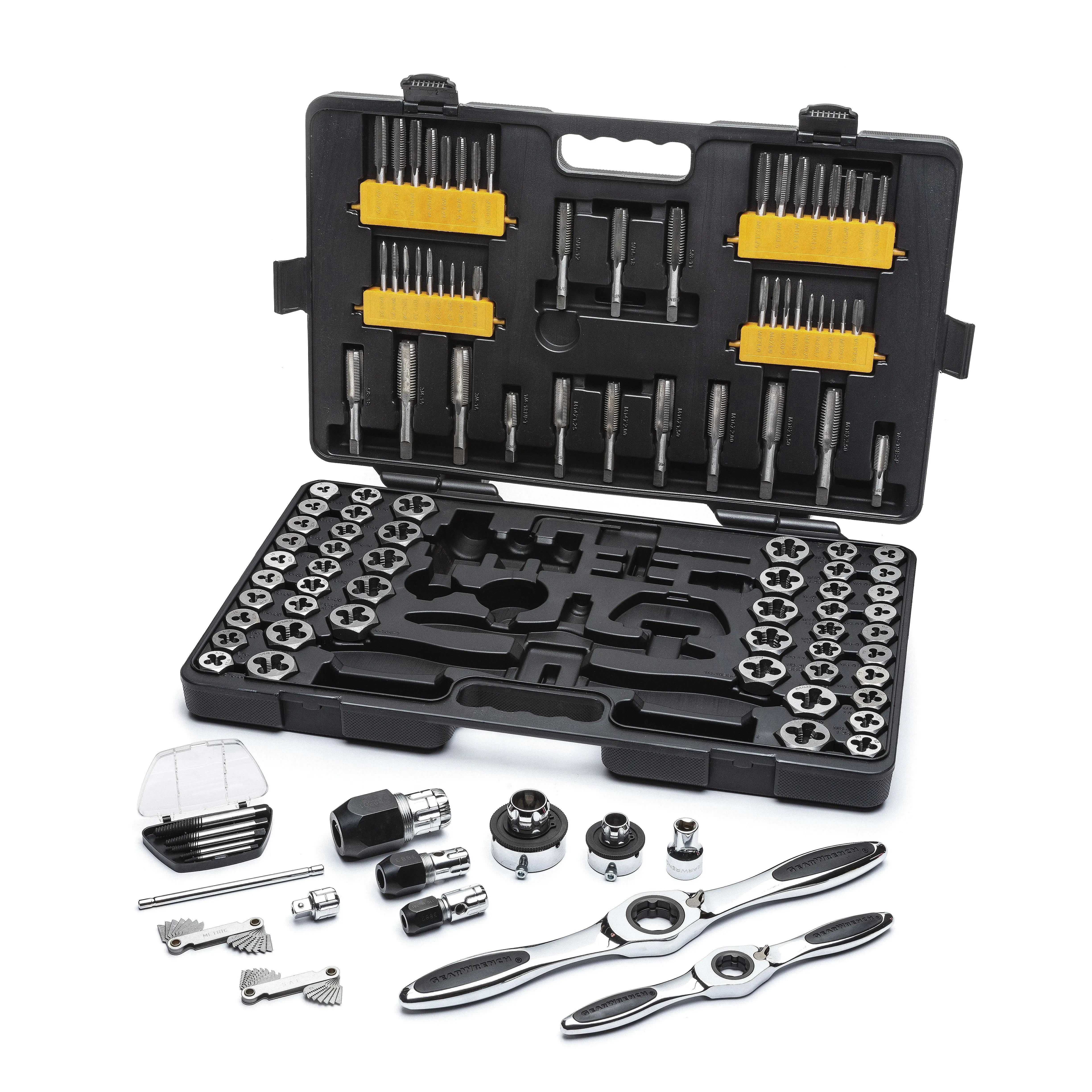GEARWRENCH 114 Pc. SAE & Metric Ratcheting Tap and Die Tool Set 82812 GEARWRENCH