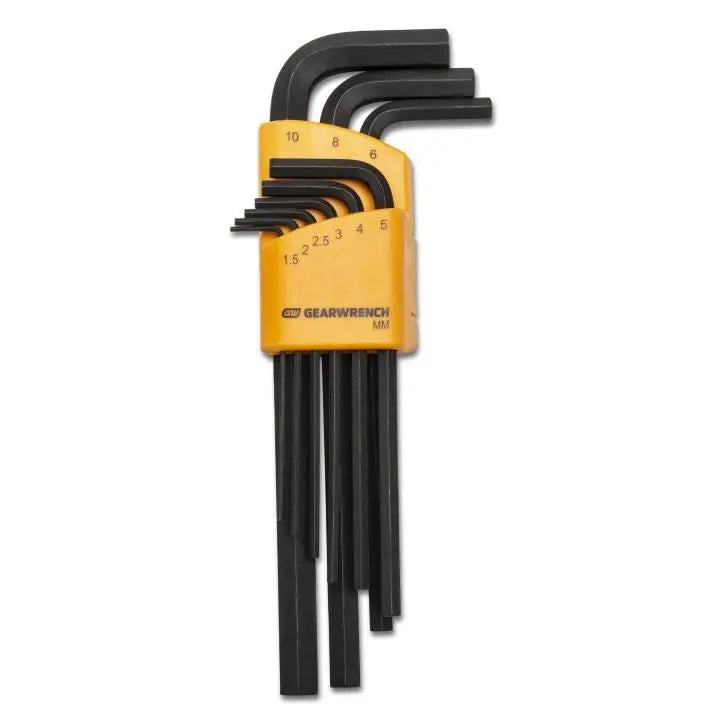 GEARWRENCH Set of 9 Metric Long Arm Hexagon Keys - GW 83519 Hexagon Key Set GEARWRENCH