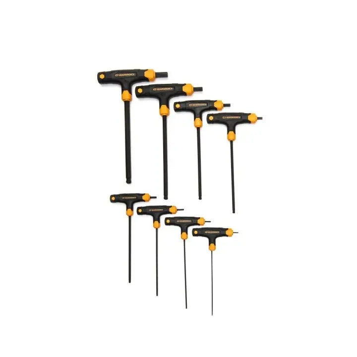GEARWRENCH Set of 8 Metric T-Handle Ball End Hexagon Keys - GW 83520 Hexagon Key Set GEARWRENCH