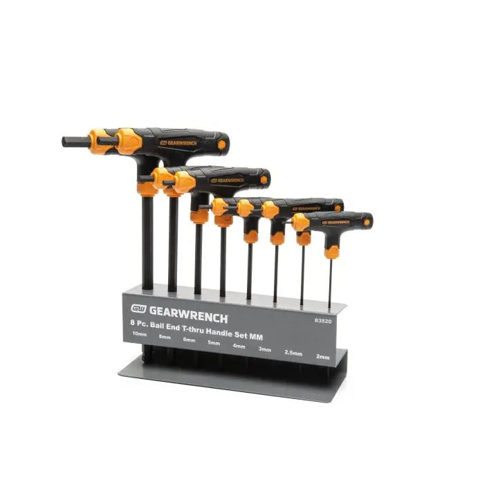 GEARWRENCH Set of 8 Metric T-Handle Ball End Hexagon Keys - GW 83520 Hexagon Key Set GEARWRENCH