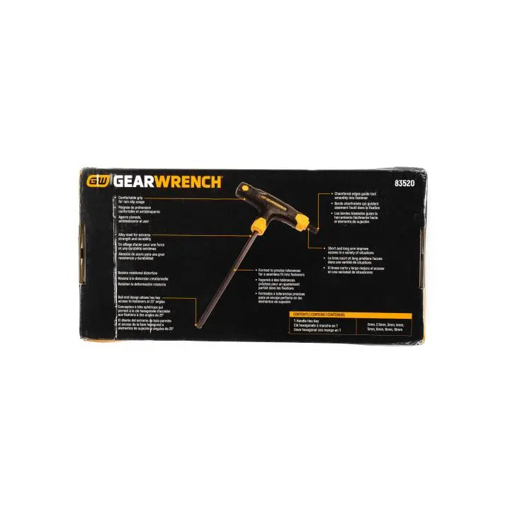 GEARWRENCH Set of 8 Metric T-Handle Ball End Hexagon Keys - GW 83520 Hexagon Key Set GEARWRENCH