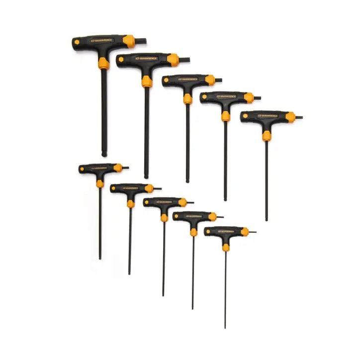 GEARWRENCH Set of 10 SAE Ball End T-Handle Hexagon Keys - GW 83523 Hexagon Key Set GEARWRENCH