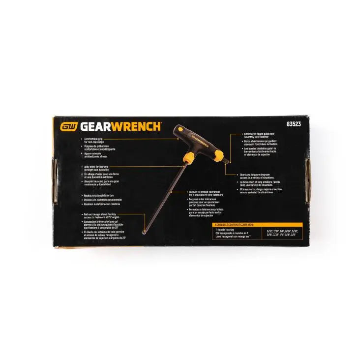 GEARWRENCH Set of 10 SAE Ball End T-Handle Hexagon Keys - GW 83523 Hexagon Key Set GEARWRENCH