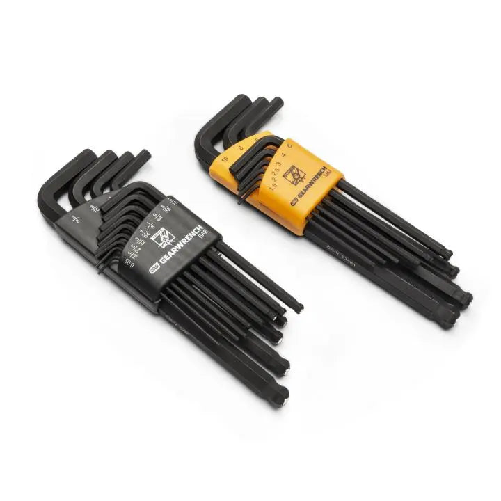 GEARWRENCH Set of 22 SAE/Metric Long Arm Magnetic Ball End Hexagon Keys - GW 83526 Hexagon Key Set GEARWRENCH
