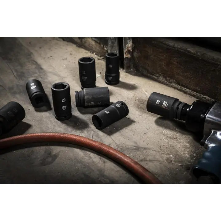 GEARWRENCH Set of 28 3/4 in Drive 6-Point Deep Metric Impact Sockets - GW 84033 Socket Set GEARWRENCH