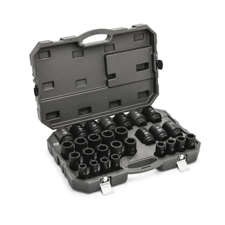 GEARWRENCH Set of 28 3/4 in Drive 6-Point Deep Metric Impact Sockets - GW 84033 Socket Set GEARWRENCH