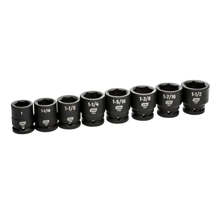 GEARWRENCH Set of 8 3/4 in Drive 6-Point SAE Impact Sockets - GW 84034 Socket Set GEARWRENCH