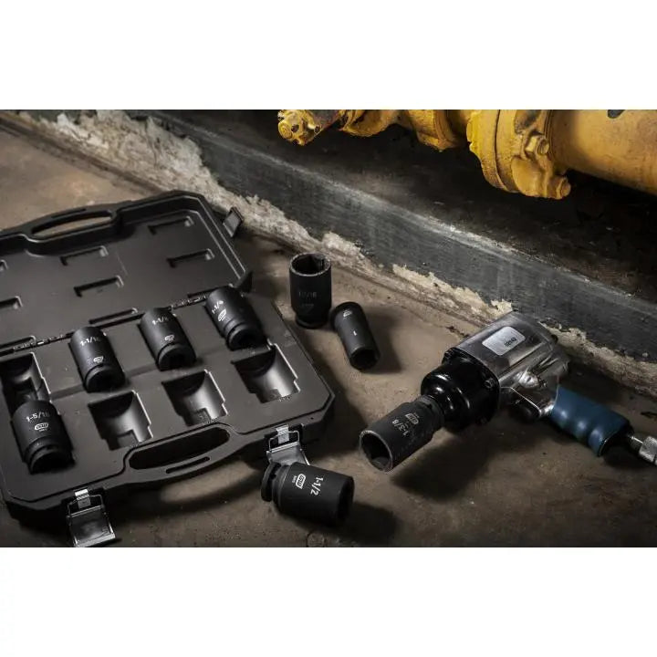 GEARWRENCH Set of 8 3/4 in Drive 6-Point Deep SAE Impact Sockets - GW 84036 Socket Set GEARWRENCH