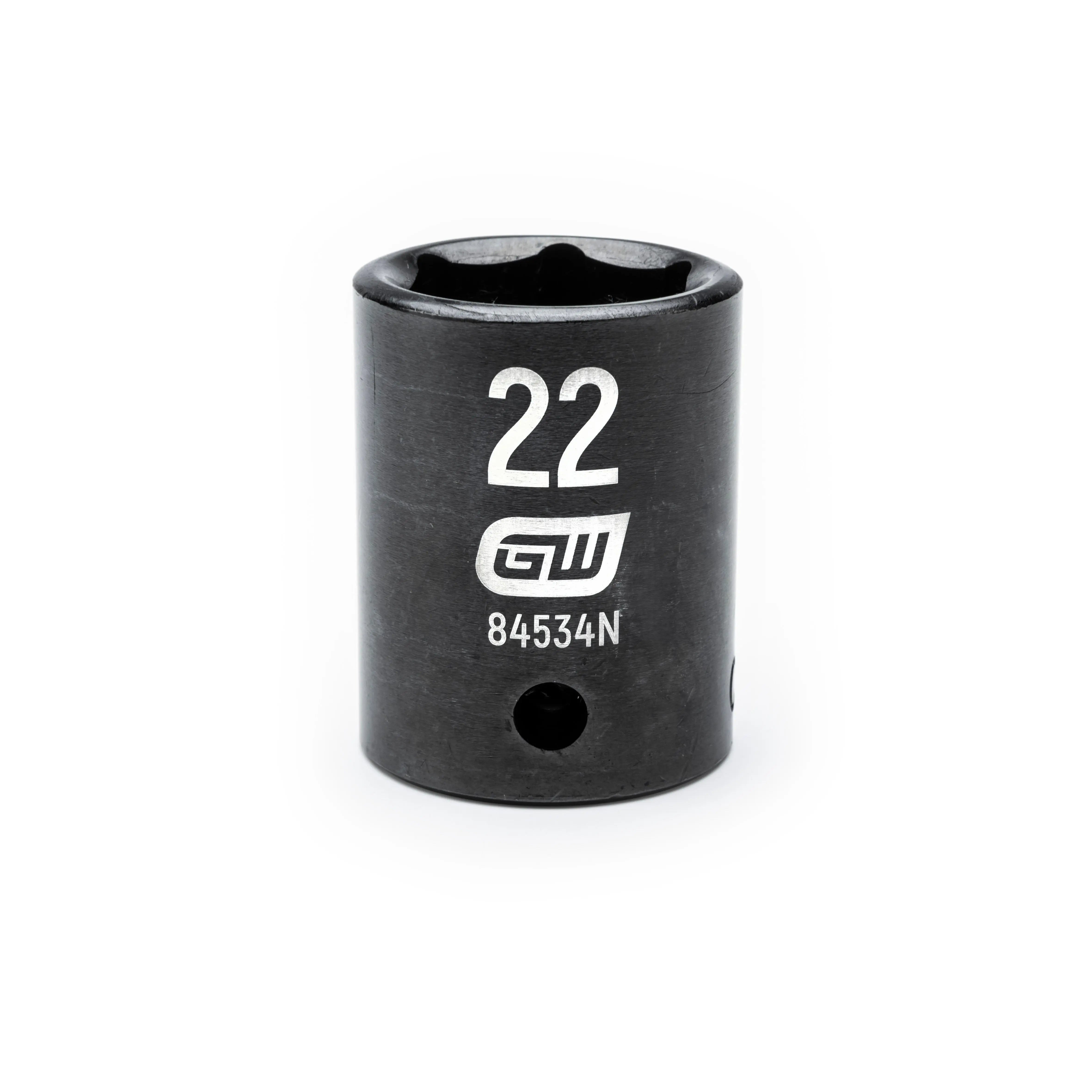 GEARWRENCH 1/2" Drive 6 Point Standard Impact Metric Socket 22mm 84534N Socket GEARWRENCH