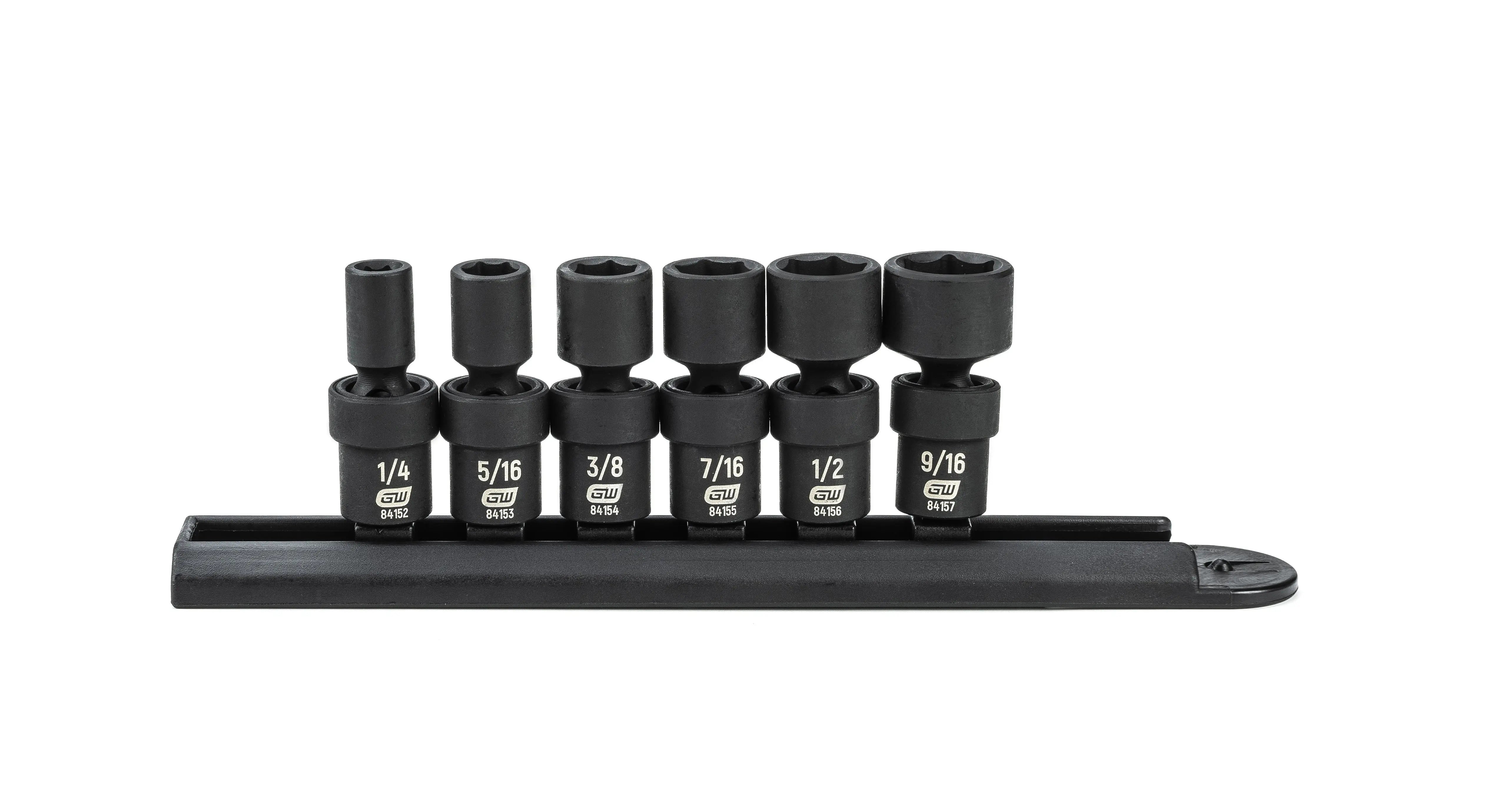 GEARWRENCH 6 Pc. 1/4" Drive 6 Point Standard Universal Impact SAE Socket Set 84904 Socket Set GEARWRENCH
