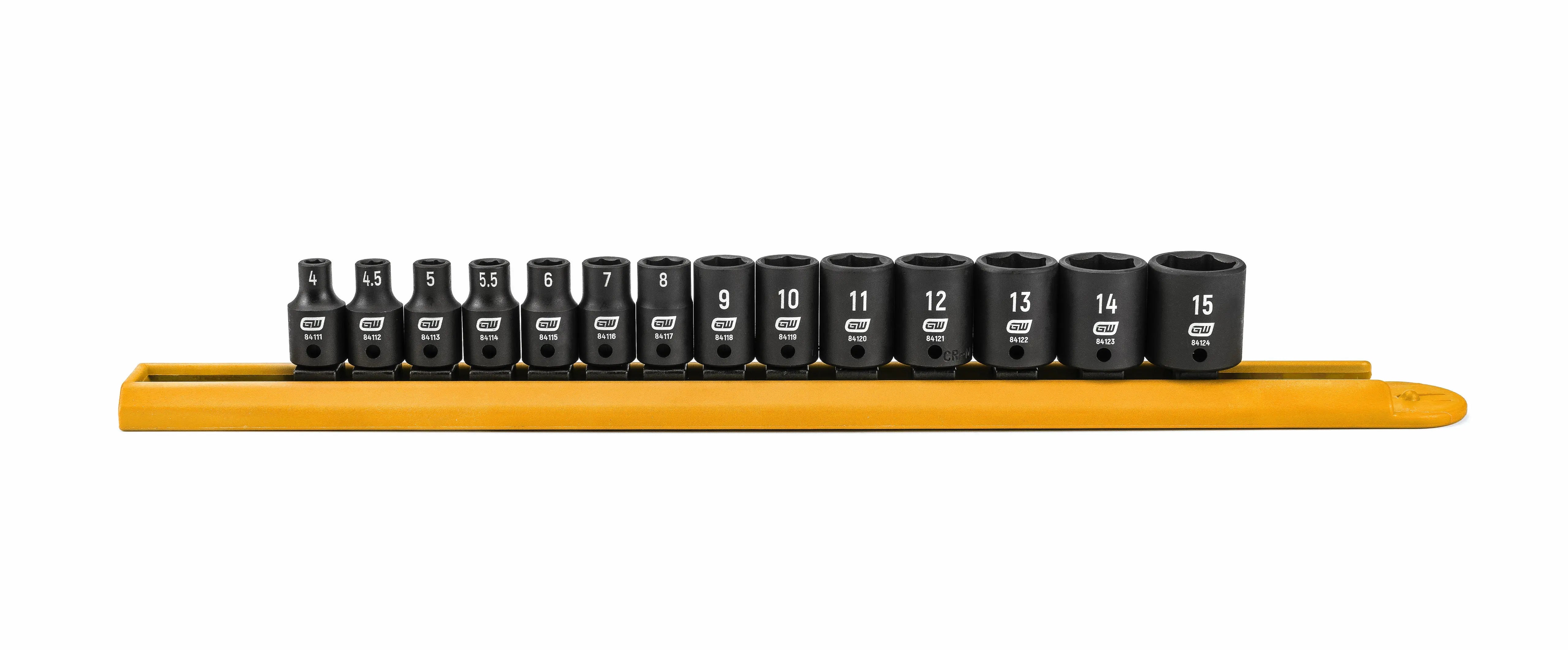 GEARWRENCH 14 Pc. 1/4" Drive 6 Point Standard Impact Metric Socket Set 84907 Socket Set GEARWRENCH
