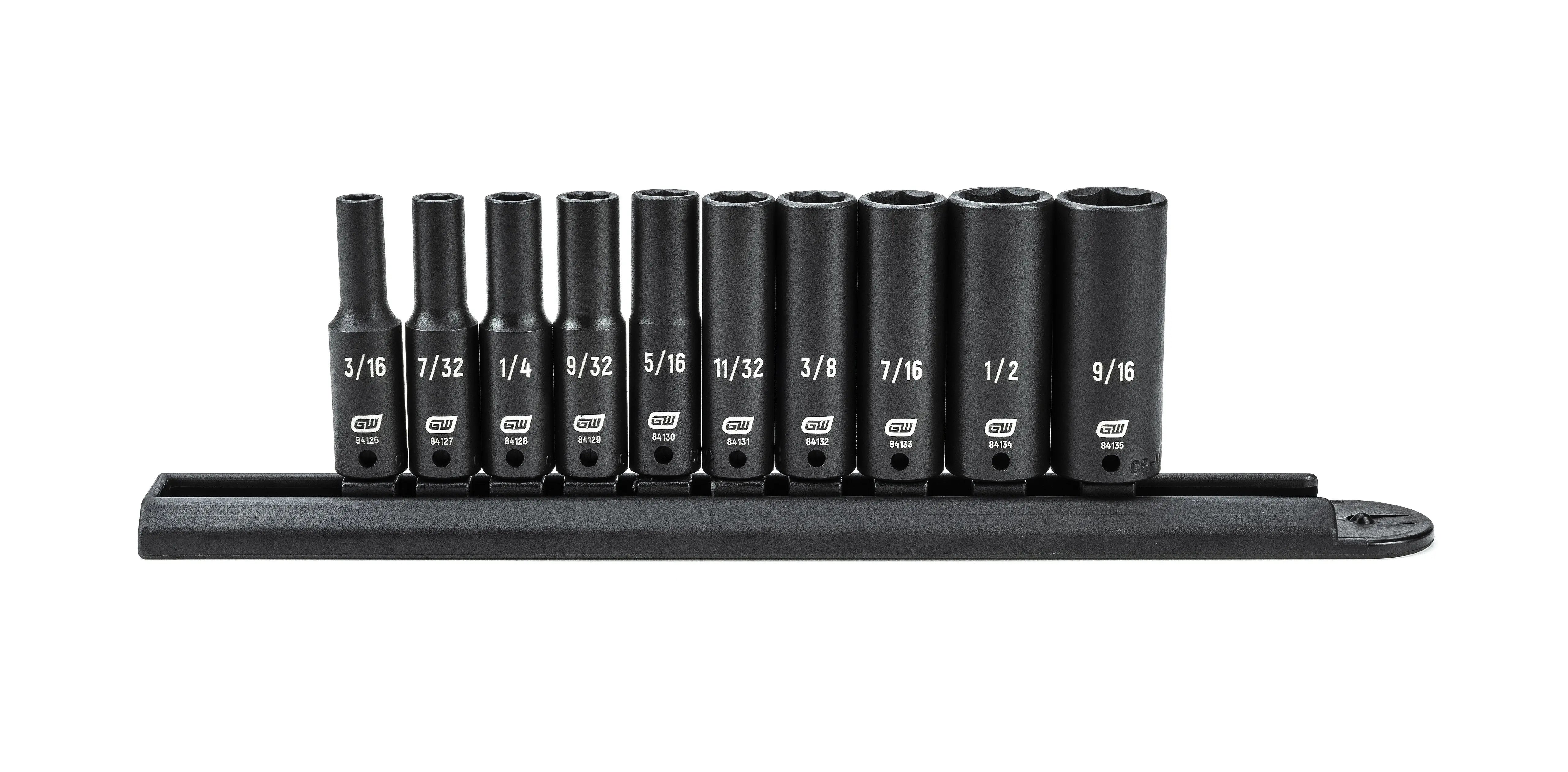 GEARWRENCH 10 Pc. 1/4" Drive 6 Point Deep Impact SAE Socket Set 84908 Socket Set GEARWRENCH