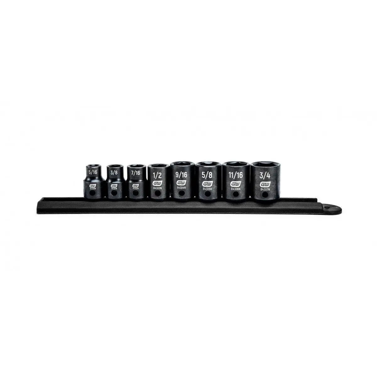 GEARWRENCH 8 Pc. 3/8" Drive 6 Point Standard Impact SAE Socket Set 84910N Socket Set GEARWRENCH