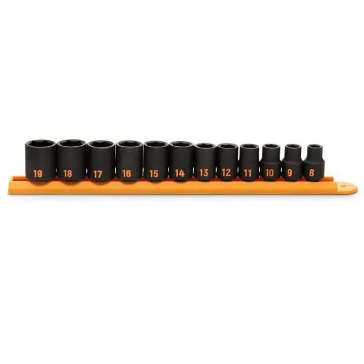 GEARWRENCH Set of 12 3/8 in Drive 6 Point Metric Hi-Viz Impact Socket - GW 84911H