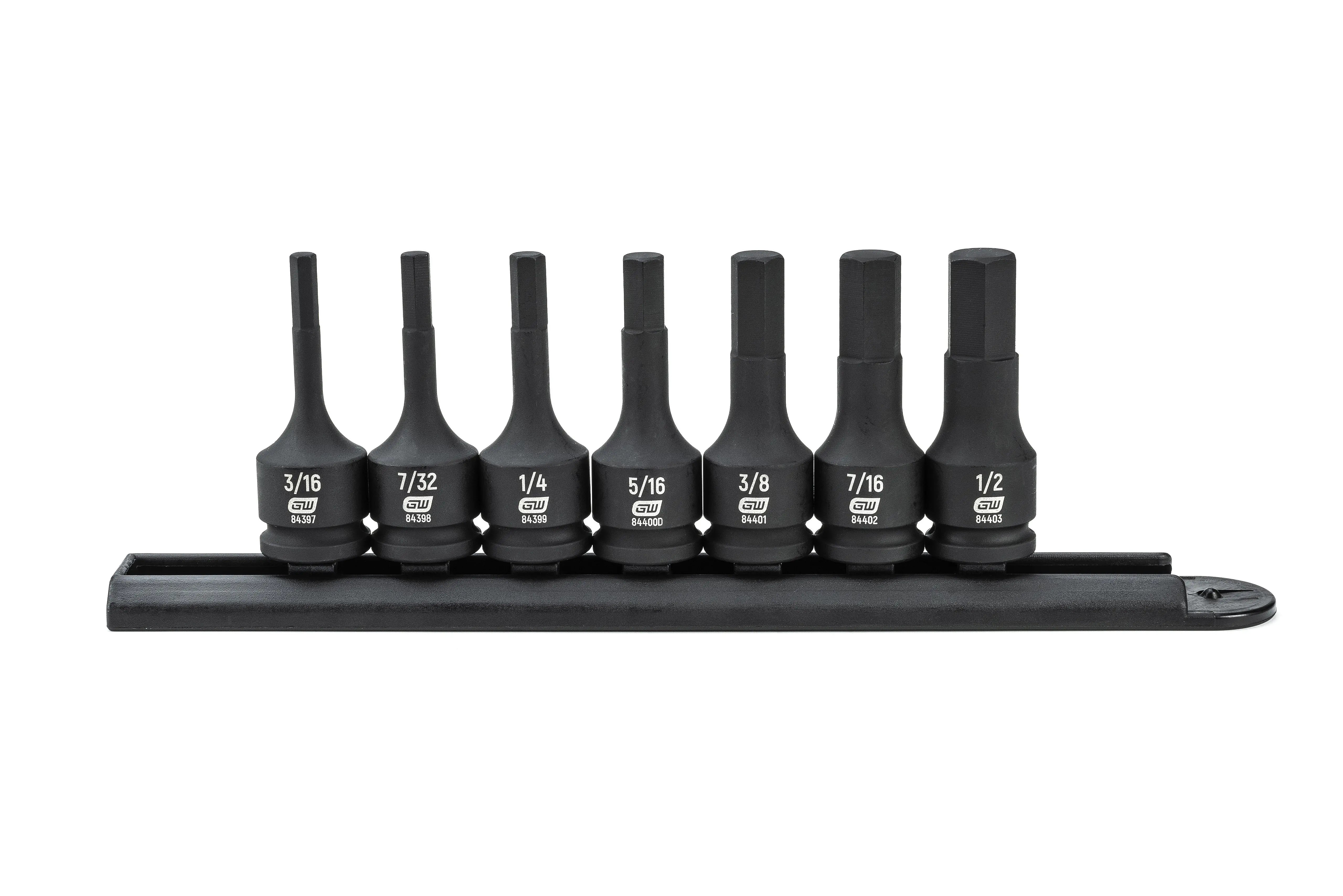 GEARWRENCH 7 Pc. 3/8" Drive Hex Bit Impact SAE Socket Set 84913 Socket Set GEARWRENCH