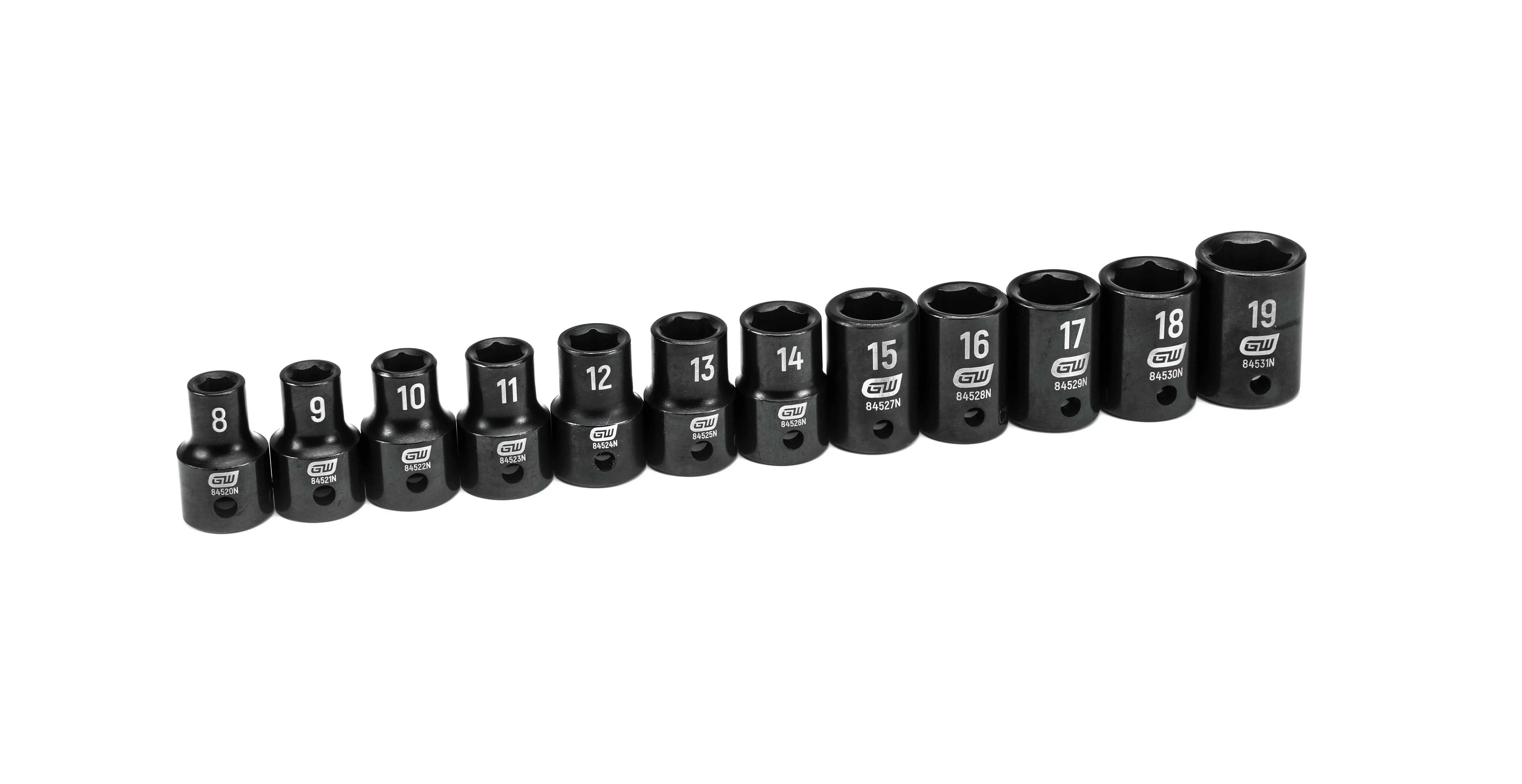 GEARWRENCH 12 Pc. 1/2" Drive 6 Point Standard Impact Metric Socket Set 84930N Socket Set GEARWRENCH