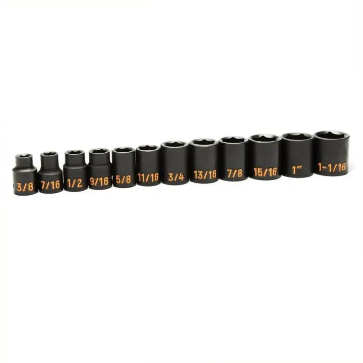 GEARWRENCH Set of 12 1/2 in Drive 6 Point SAE Hi-Viz Impact Socket - GW 84931H