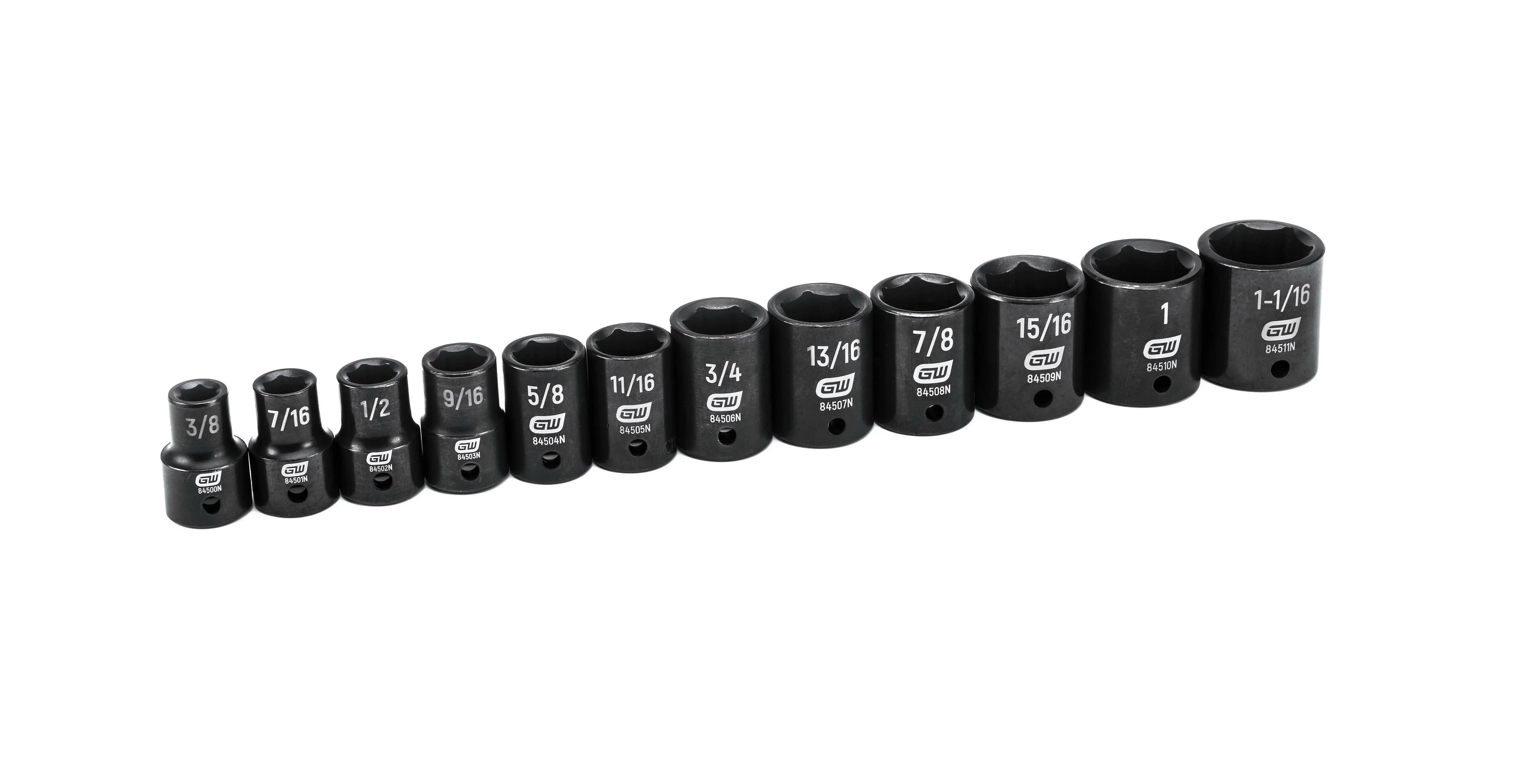 GEARWRENCH 12 Pc. 1/2" Drive 6 Point Standard Impact SAE Socket Set 84931N Socket Set GEARWRENCH