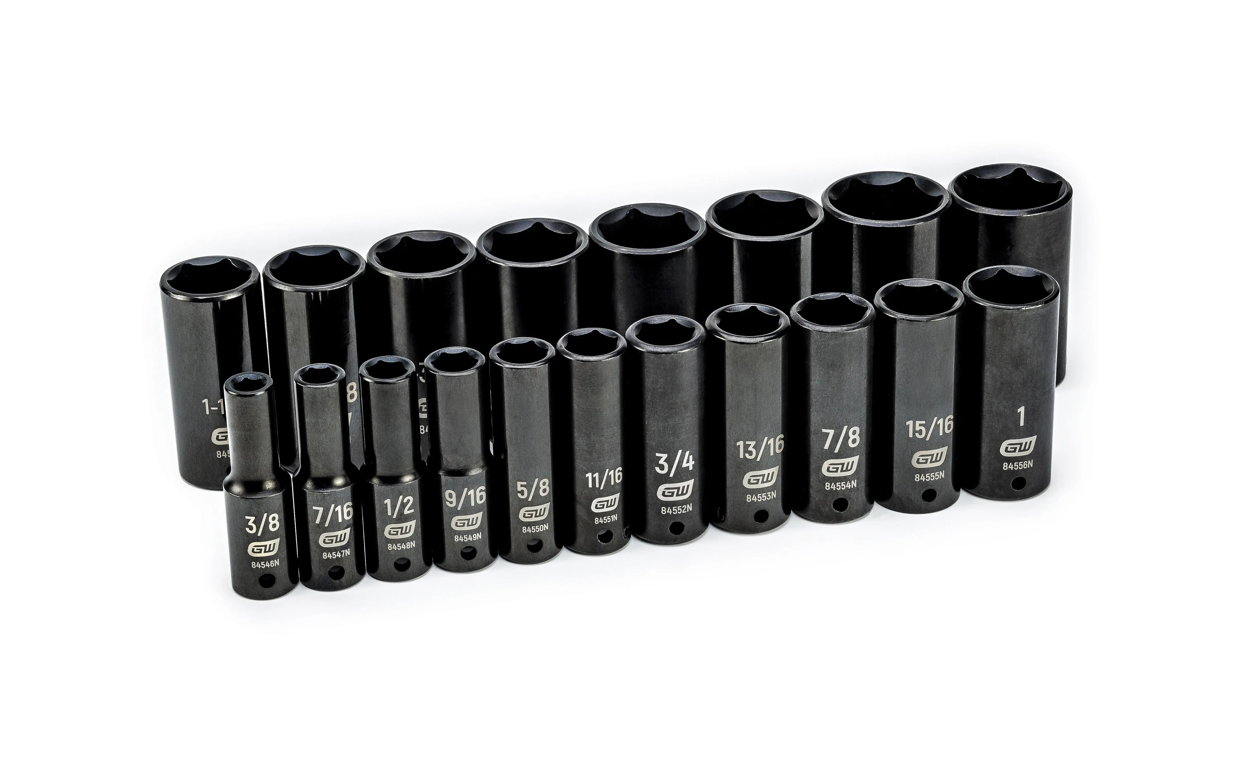 GEARWRENCH 19 Pc. 1/2" Drive 6 Point Deep Impact SAE Socket Set 84934N Socket Set GEARWRENCH