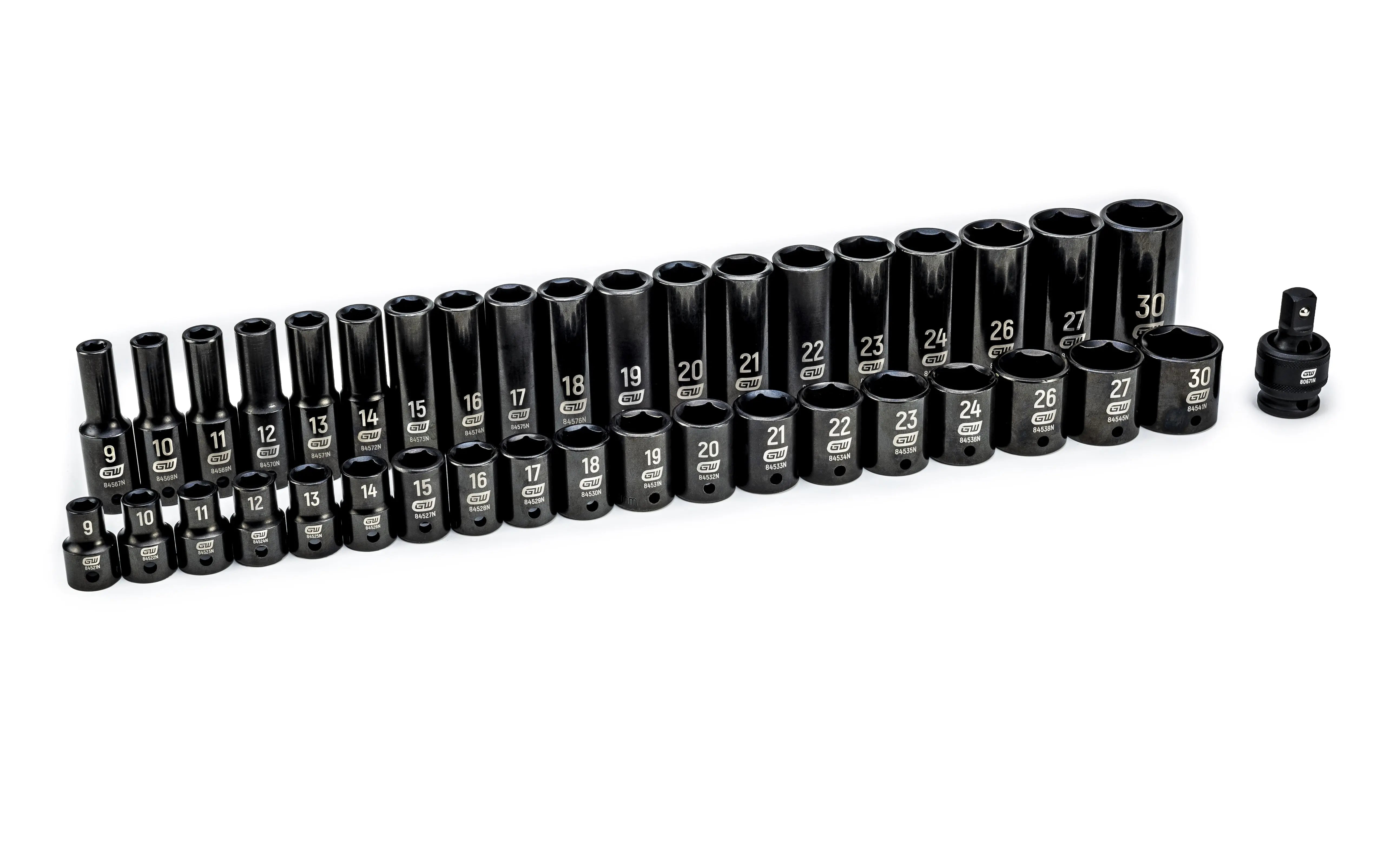 GEARWRENCH 39 Pc. 1/2" Drive 6 Point Standard & Deep Impact Metric Socket Set 84948N Socket Set GEARWRENCH