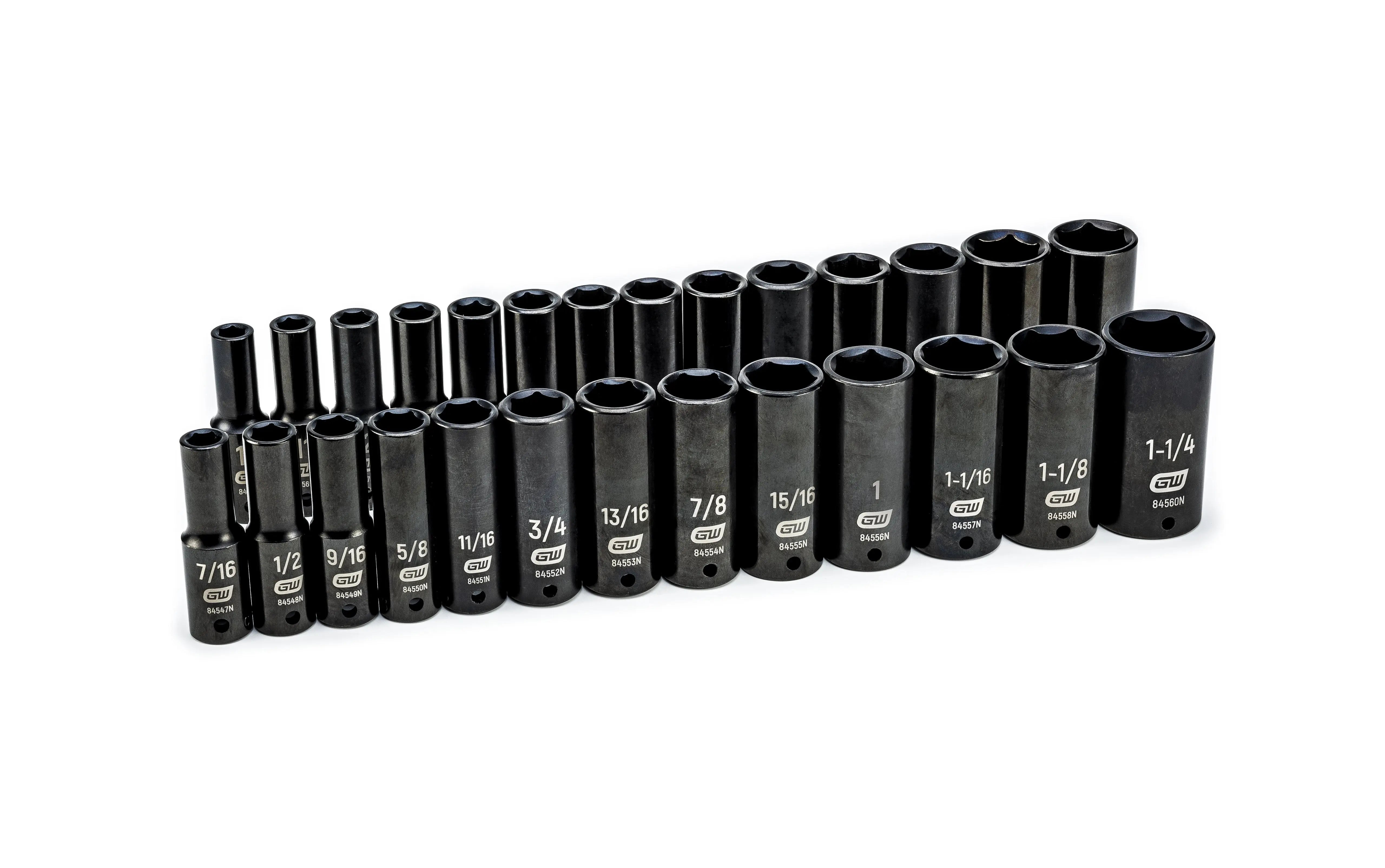 GEARWRENCH 27 Pc. 1/2" Drive 6 Point Deep Impact SAE/Metric Socket Set 84949N Socket Set GEARWRENCH