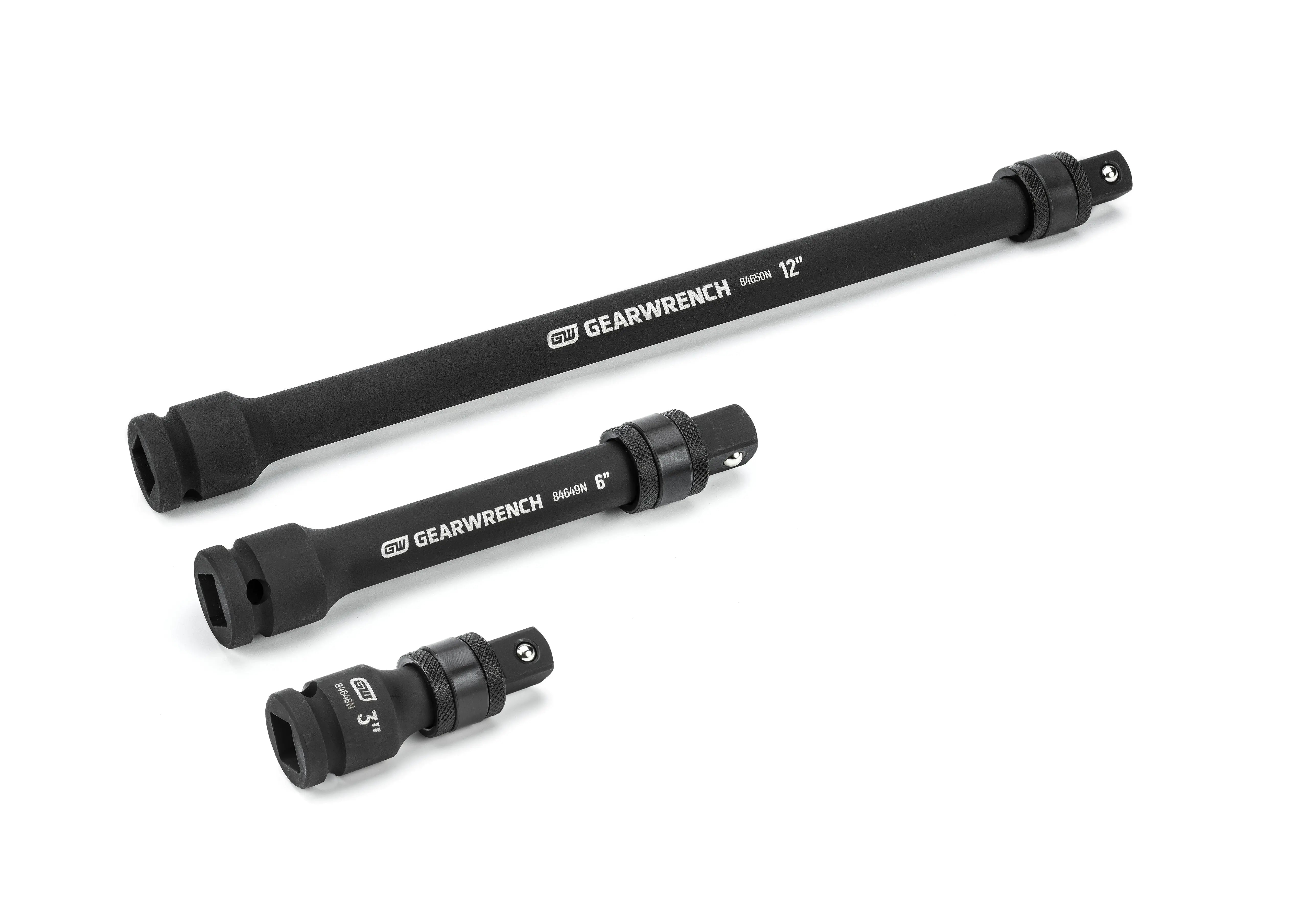 GEARWRENCH 3 Pc. 1/2" Drive Locking Impact Extension Set 3", 6" & 12" 84951N Extension Set GEARWRENCH