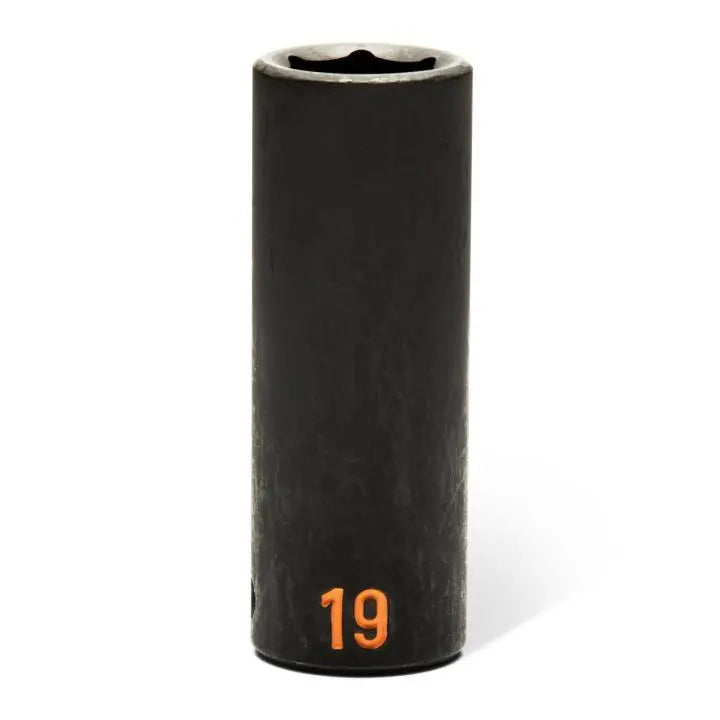 GEARWRENCH Set of 14 1/2 in Drive 6 Point Metric Hi-Viz Deep Impact Socket - GW 84955H