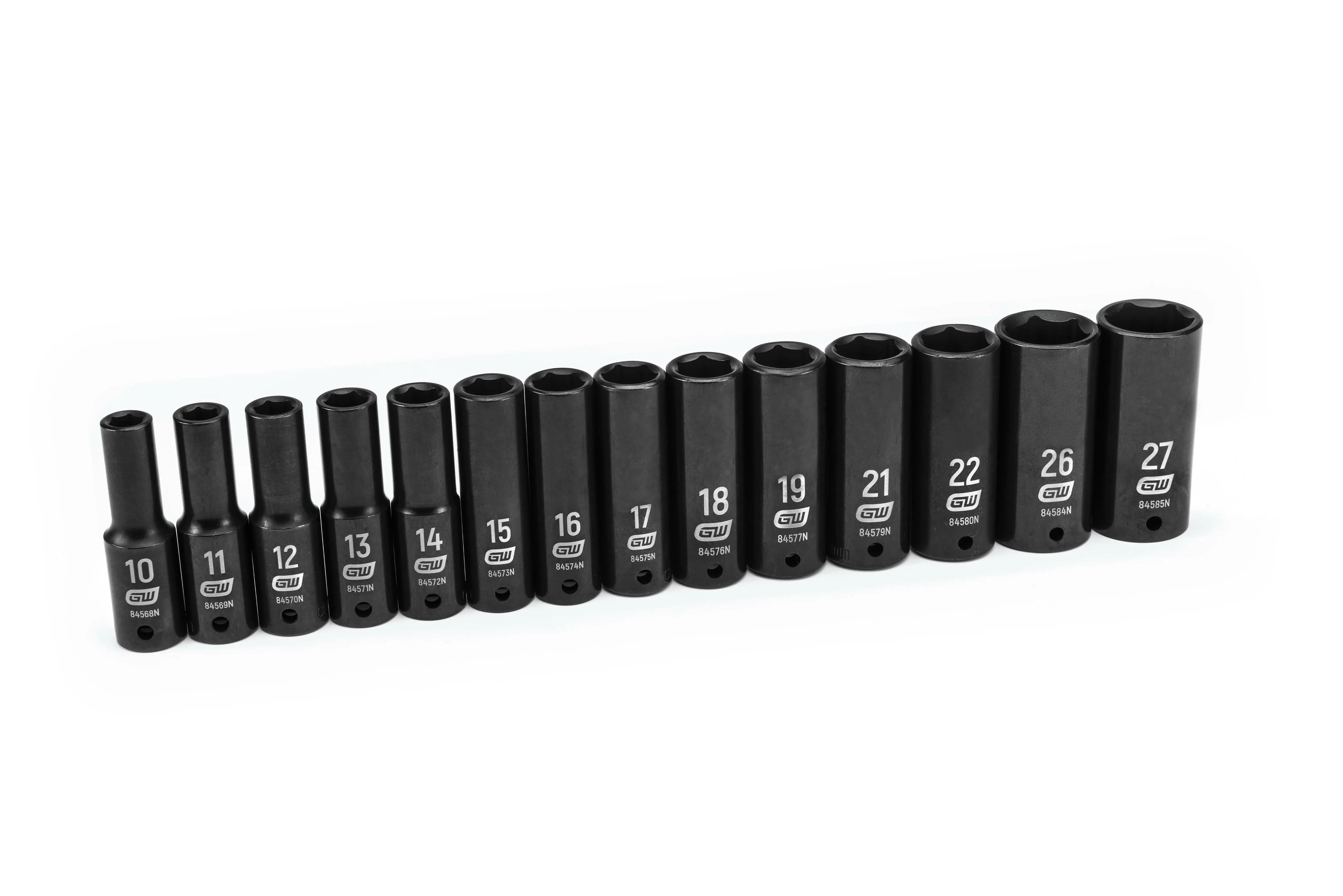 GEARWRENCH 14 Pc. 1/2" Drive 6 Point Deep Impact Metric Socket Set 84955N Socket Set GEARWRENCH