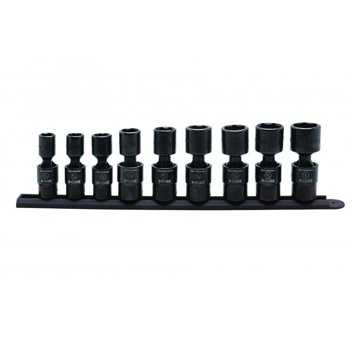 GEARWRENCH 9 Pc. 1/2" Drive 6 Point Standard X-Core Pinless Universal Impact SAE Socket Set 84978 Socket Set GEARWRENCH