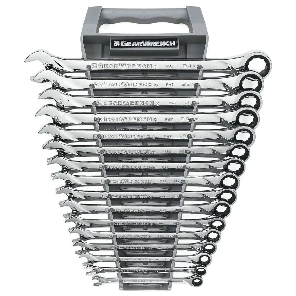 GEARWRENCH 16 Pc. 72-Tooth 12 Point XL Ratcheting Combination Metric Wrench Set 85099 GEARWRENCH