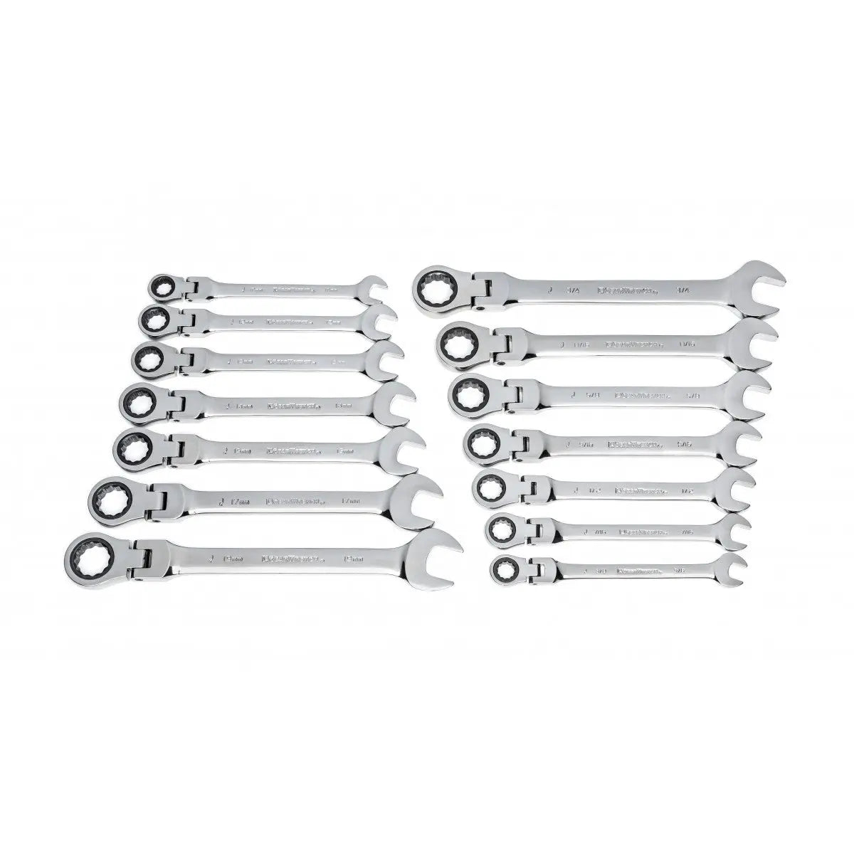 GEARWRENCH 14 Pc. 72-Tooth 12 Point Flex Head Ratcheting Combination SAE/Metric Wrench Set 85141 Wrench Set GEARWRENCH