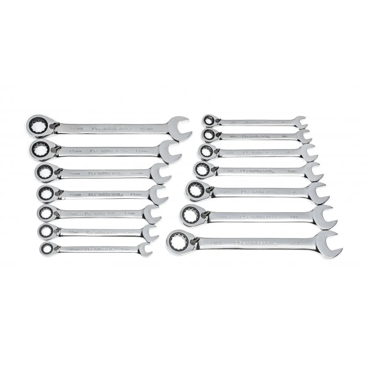GEARWRENCH 14 Pc. 72-Tooth 12 Point Reversible Ratcheting Combination SAE/Metric Wrench Set 85142 Wrench Set GEARWRENCH