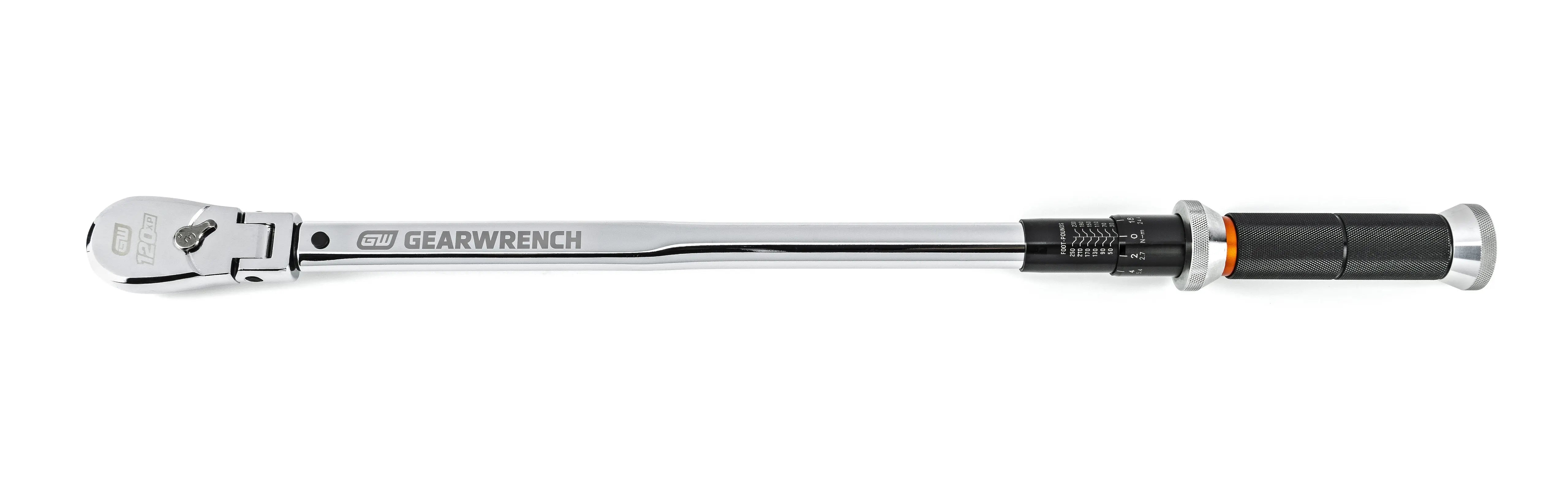 GEARWRENCH 120XP FLEX HD 1/2"DR 30-250 FT-LB TW 85189 Torque Wrench, Electronic, 1/2" D, w/ Angle GEARWRENCH