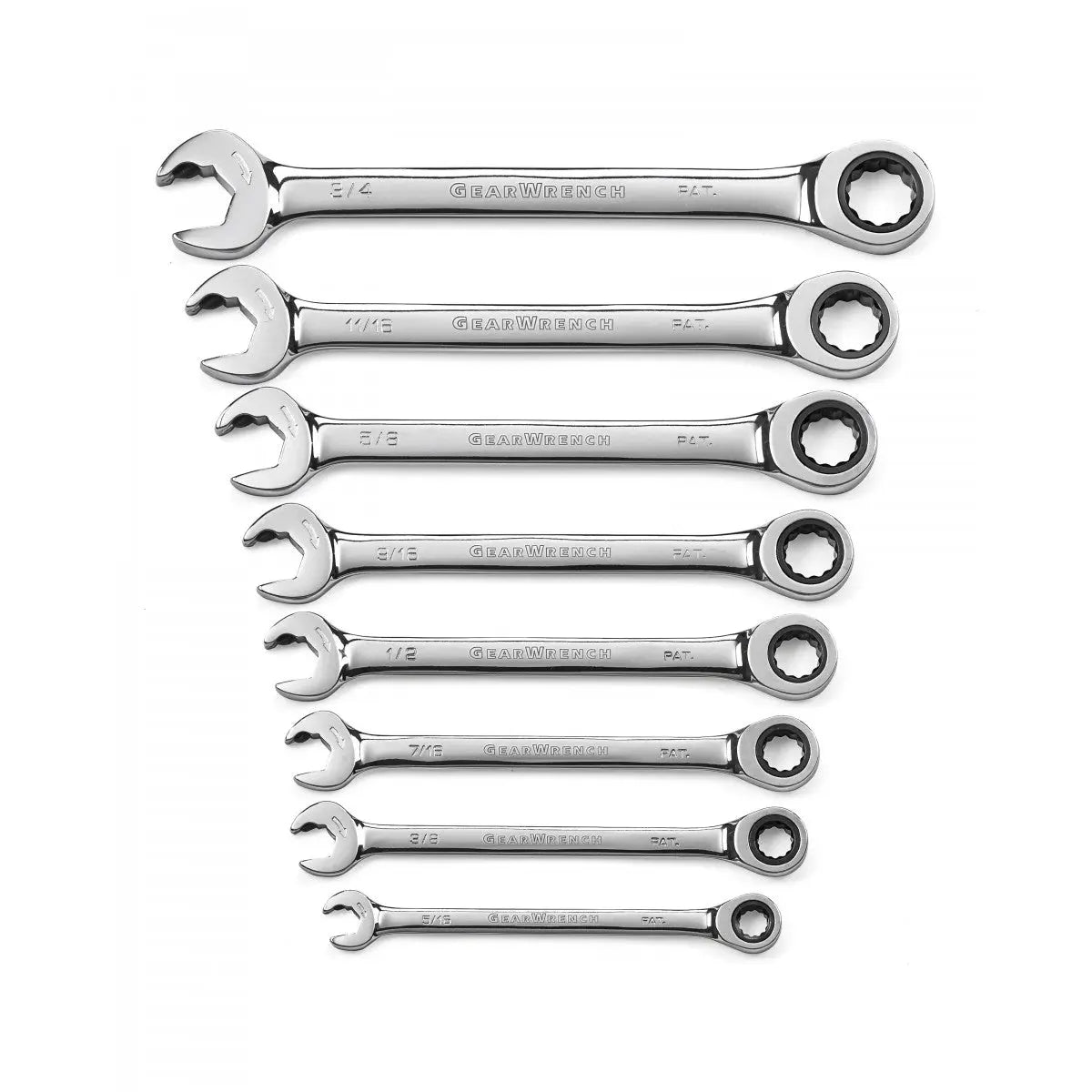 GEARWRENCH 8 Pc. 72-Tooth 12 Point Open End Ratcheting Combination SAE Wrench Set 85599 Wrench Set GEARWRENCH