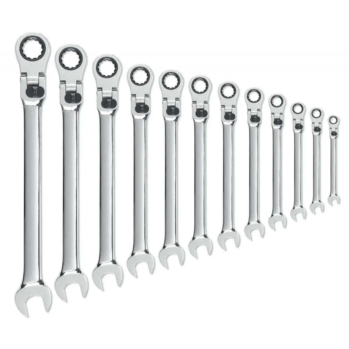 GEARWRENCH 12 Pc. 72-Tooth 12 Point XL Locking Flex Head Ratcheting Combination Metric Wrench Set 85698 GEARWRENCH