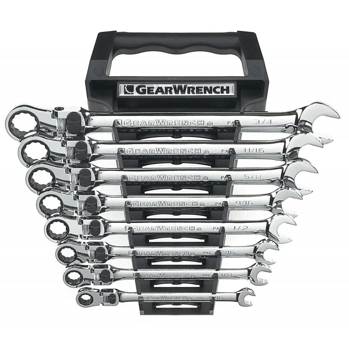 GEARWRENCH 8 Pc. 72-Tooth 12 Point XL Locking Flex Head Ratcheting Combination SAE Wrench Set 85798 GEARWRENCH