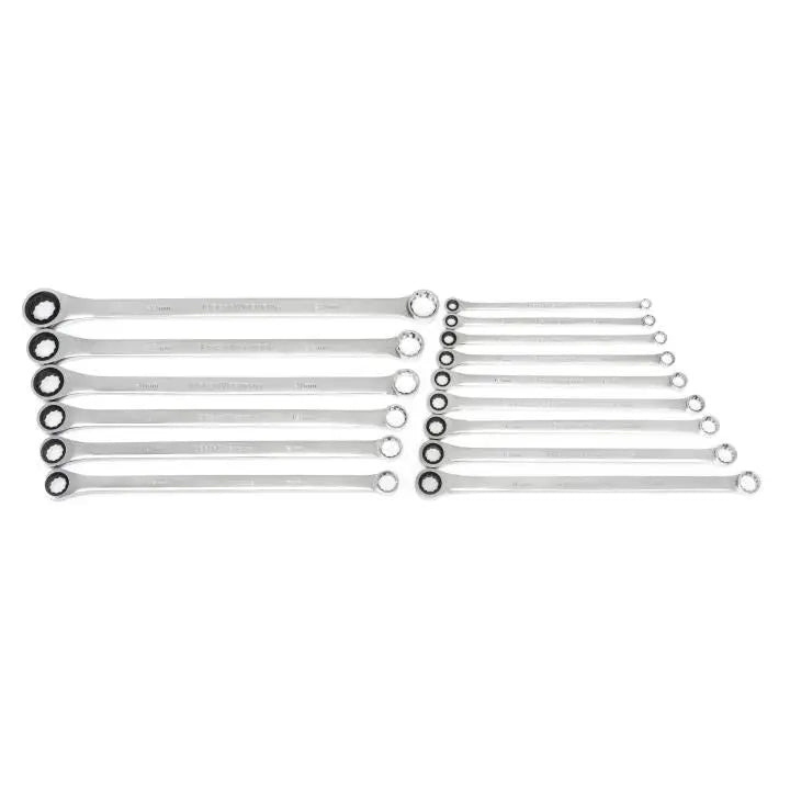 GEARWRENCH Set of 15 72-Tooth 12-Point XL Metric GearBox Double Box Ratcheting Wrenches - GW 85985-07 Wrench Set GEARWRENCH