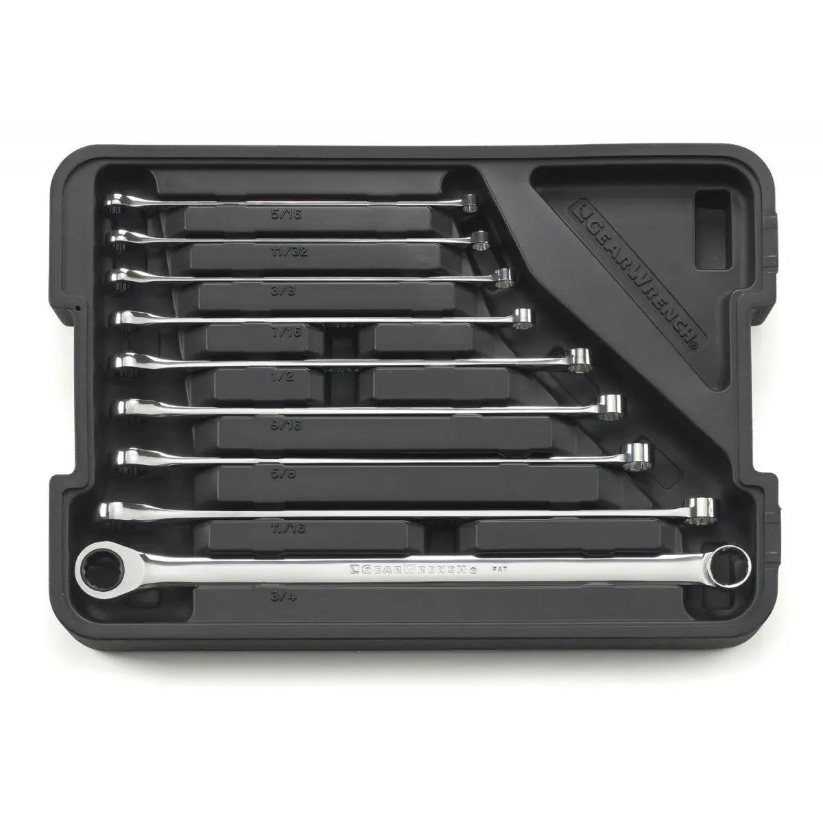 GEARWRENCH 9 Pc. 72-Tooth 12 Point XL GearBox Double Box Ratcheting SAE Wrench Set 85998 GEARWRENCH