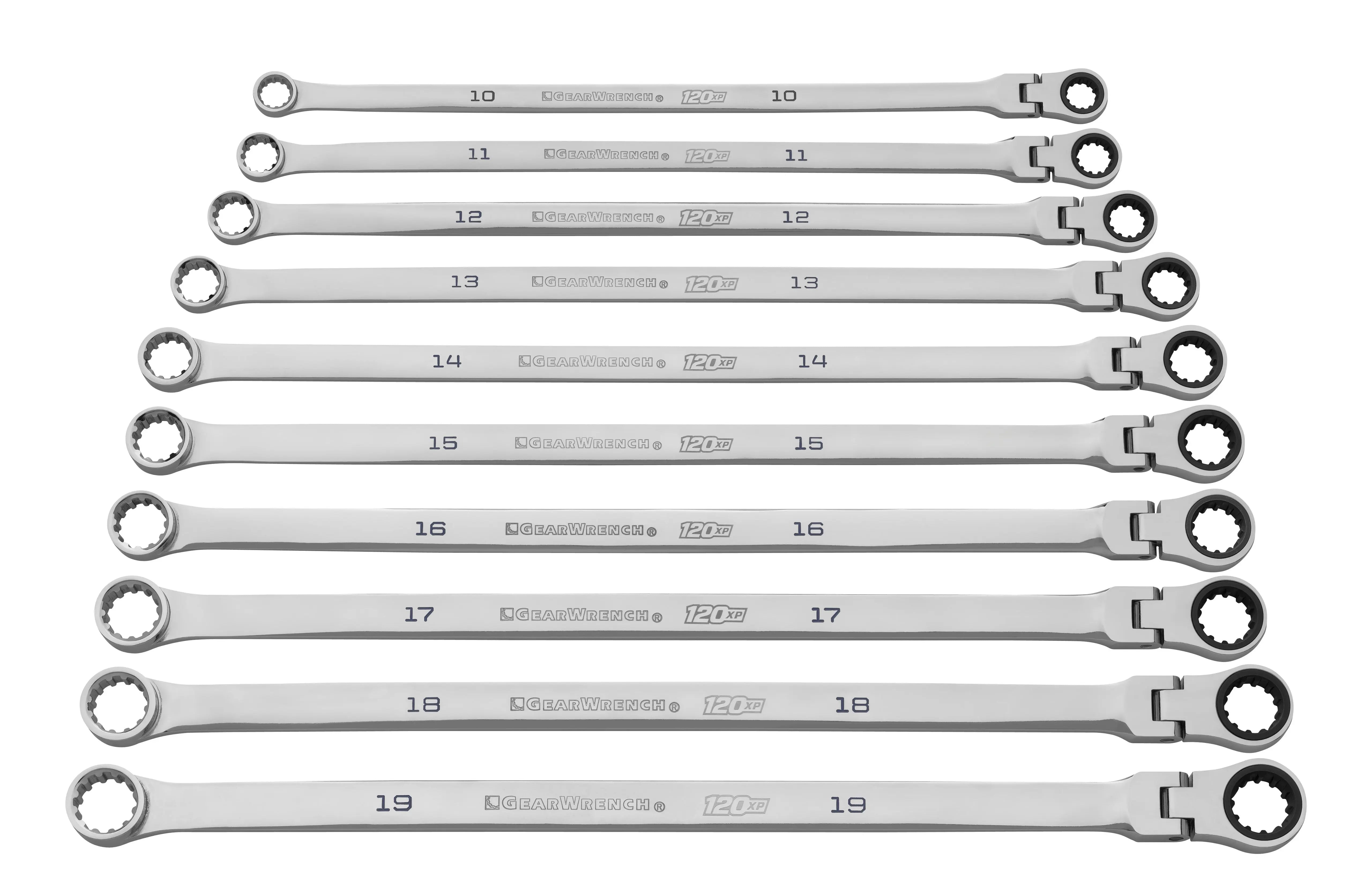 GEARWRENCH 10 Pc. 120XP Universal Spline XL Flex Head GearBox Ratcheting Metric Wrench Set 86126 Wrench Set GEARWRENCH