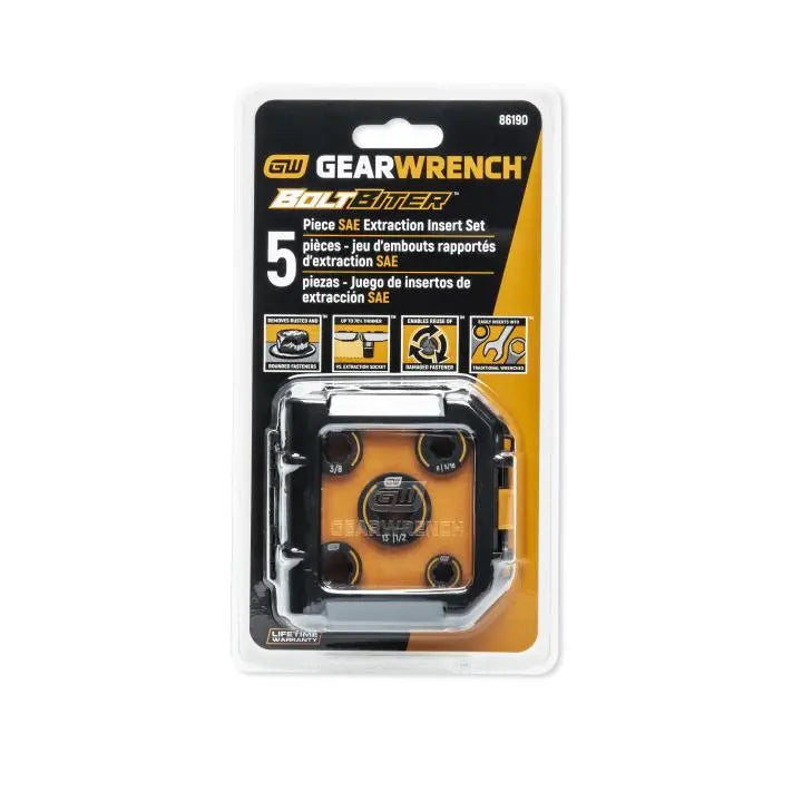 GEARWRENCH Set of 5 Bolt Biter SAE Wrench Inserts - GW 86190 Wrench Insert Set GEARWRENCH