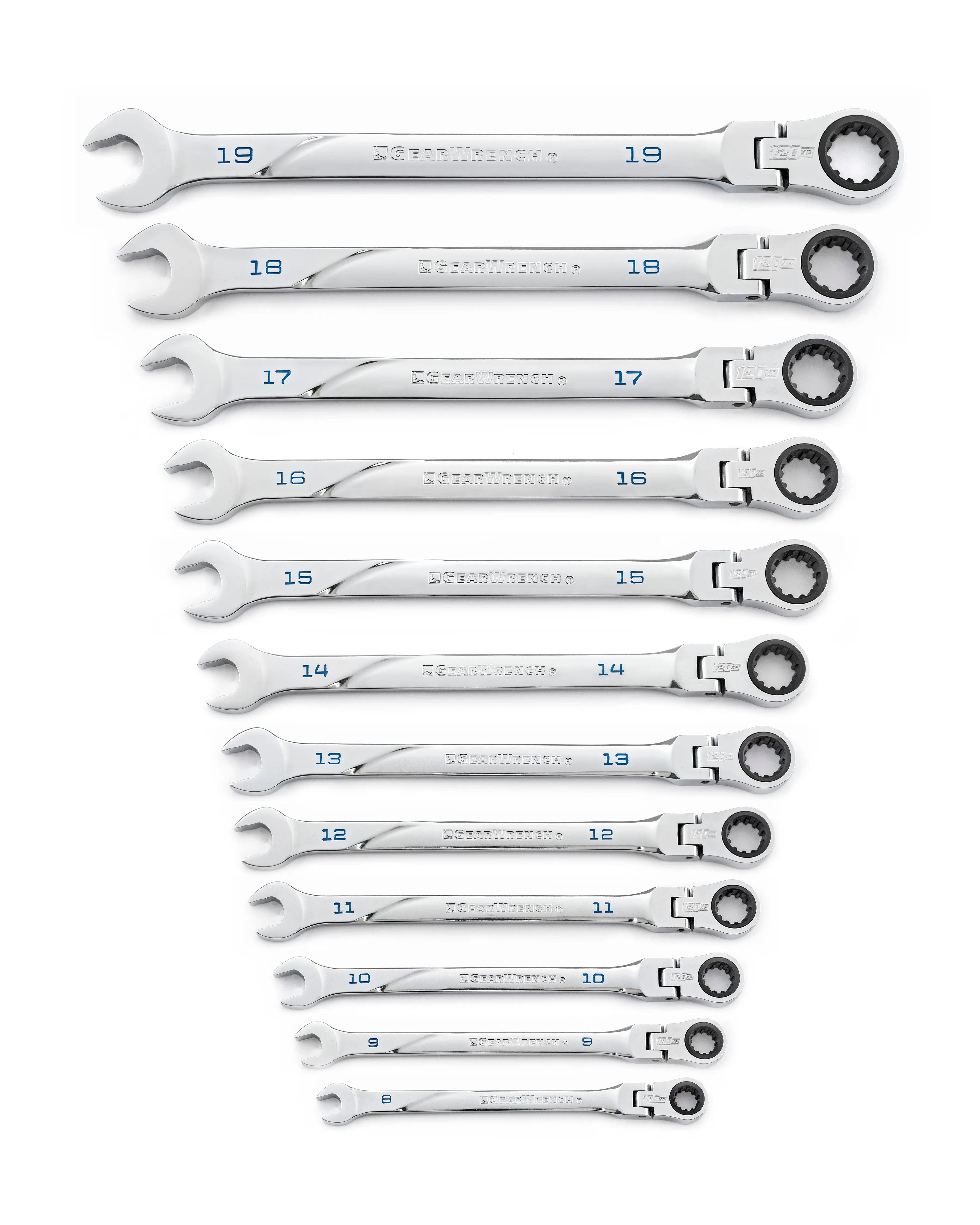 GEARWRENCH 12 Pc. 120XP Universal Spline XL Flex Head Ratcheting Combination Metric Wrench Set 86229 Wrench Set GEARWRENCH