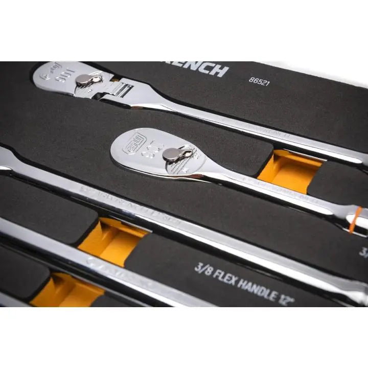 GEARWRENCH Set of 21 3/8 in Drive 90-Tooth Ratchet and Drive Tools in Foam Storage Tray - GW 86521 Tool Set GEARWRENCH