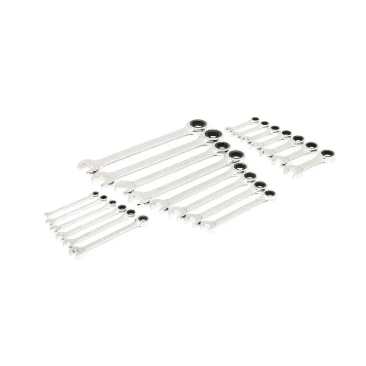 GEARWRENCH Set of 21 72-Tooth 12-Point Standard Stubby SAE Ratcheting Combination Wrenches in Foam Storage Tray - GW 86526 Wrench Set GEARWRENCH