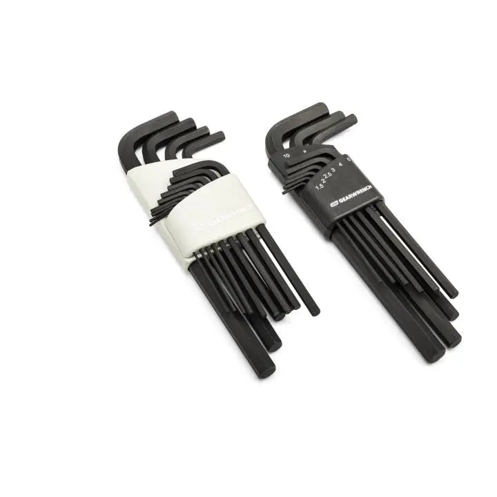 GEARWRENCH Set of 44 90-Tooth SAE/Metric Combination Ratcheting Wrench and Long Arm Hexagon Keys in Foam Storage Tray - GW 86528 Tool Set GEARWRENCH
