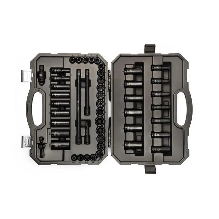GEARWRENCH Set of 49 3/8 in Drive 6-Point Standard, Deep SAE/Metric Impact Sockets - GW 86533 Socket Set GEARWRENCH