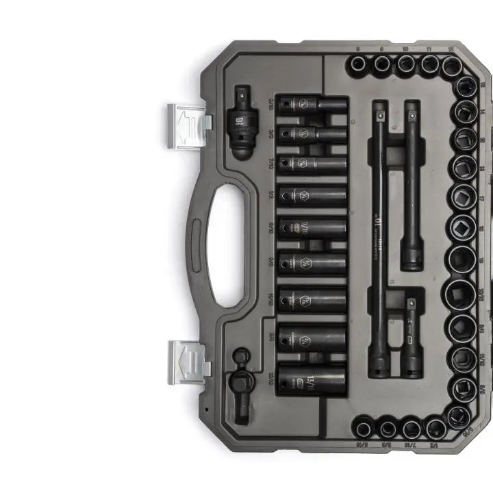 GEARWRENCH Set of 49 3/8 in Drive 6-Point Standard, Deep SAE/Metric Impact Sockets - GW 86533 Socket Set GEARWRENCH