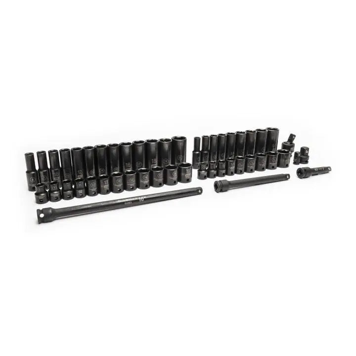 GEARWRENCH Set of 49 3/8 in Drive 6-Point Standard, Deep SAE/Metric Impact Sockets - GW 86533 Socket Set GEARWRENCH