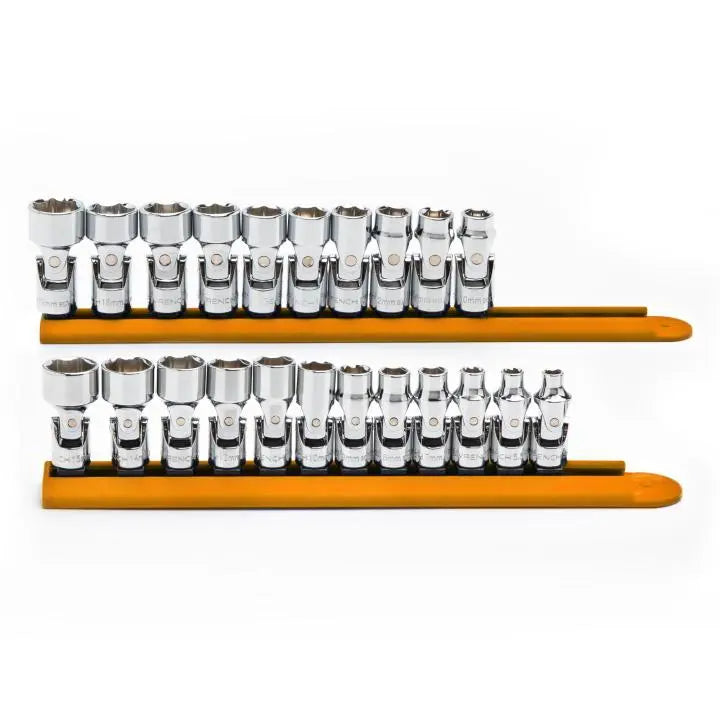 GEARWRENCH Set of 22 1/4 in, 3/8 in Drive 6-Point Metric Flex Sockets - GW 86539 Socket Set GEARWRENCH